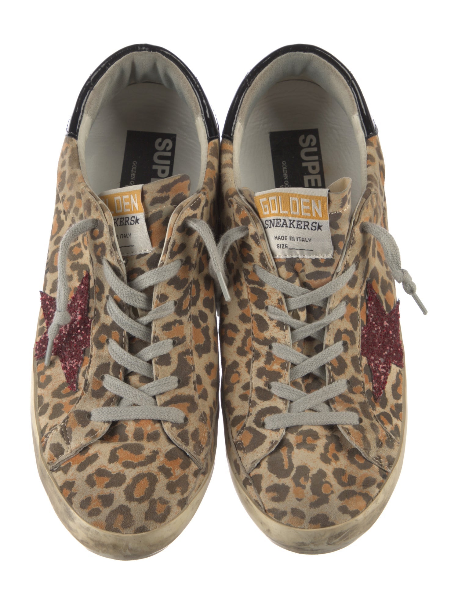 Golden Goose Suede Animal Print Sneakers
